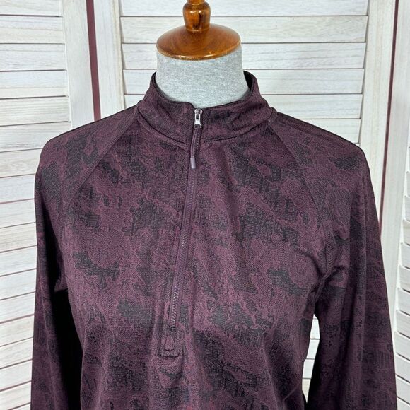 Spyder Active Half Zip Mock Neck Pullover Top Plum Purple Medium - Picture 9 of 15